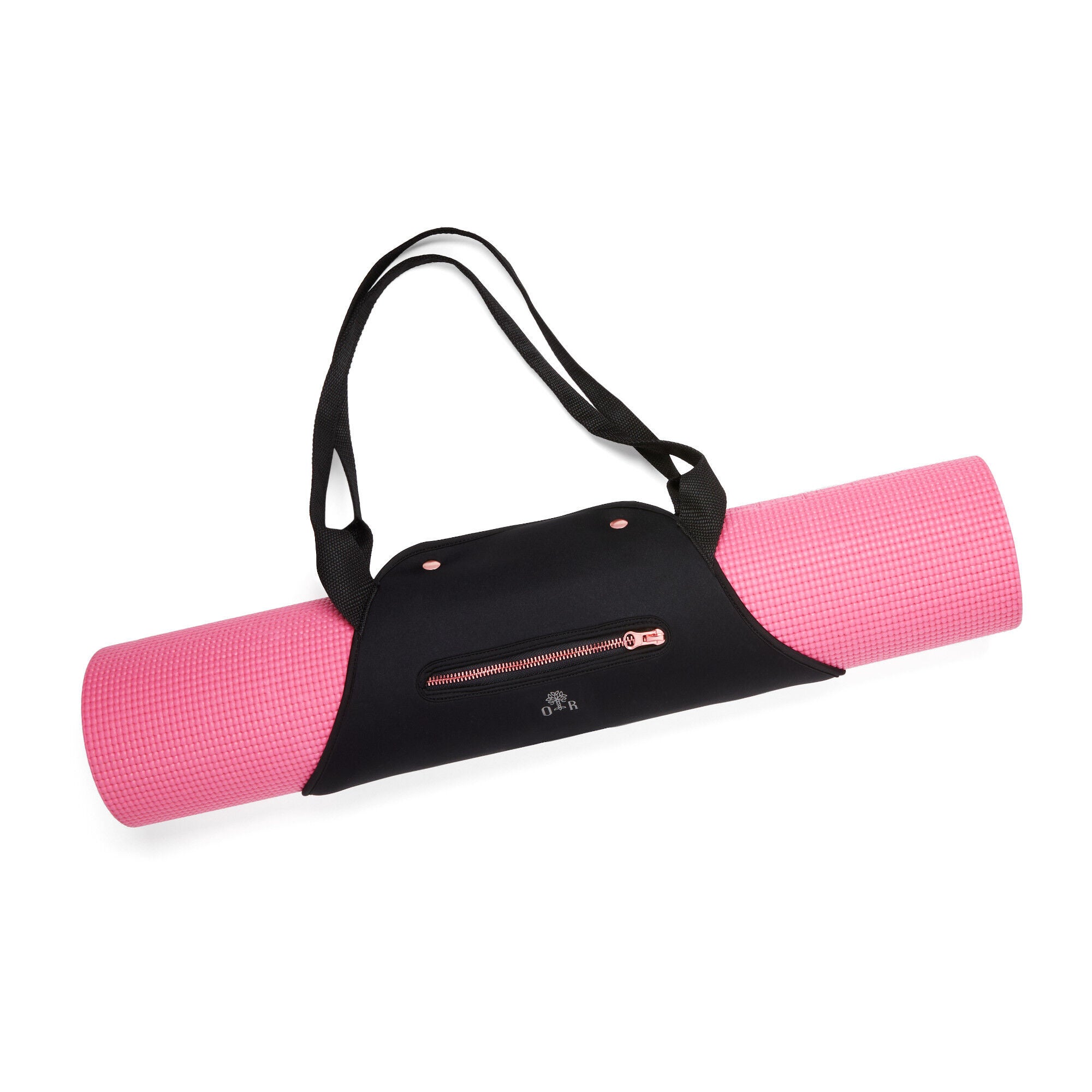 Yoga Mat Bag Sling Black Rose Gold